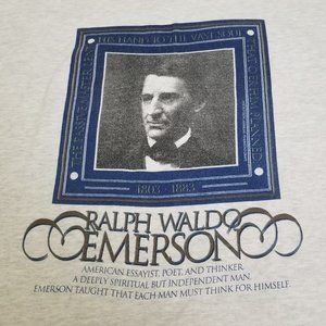 Vintage 90s Ralph Waldo Emerson T Shirt Art Poetry